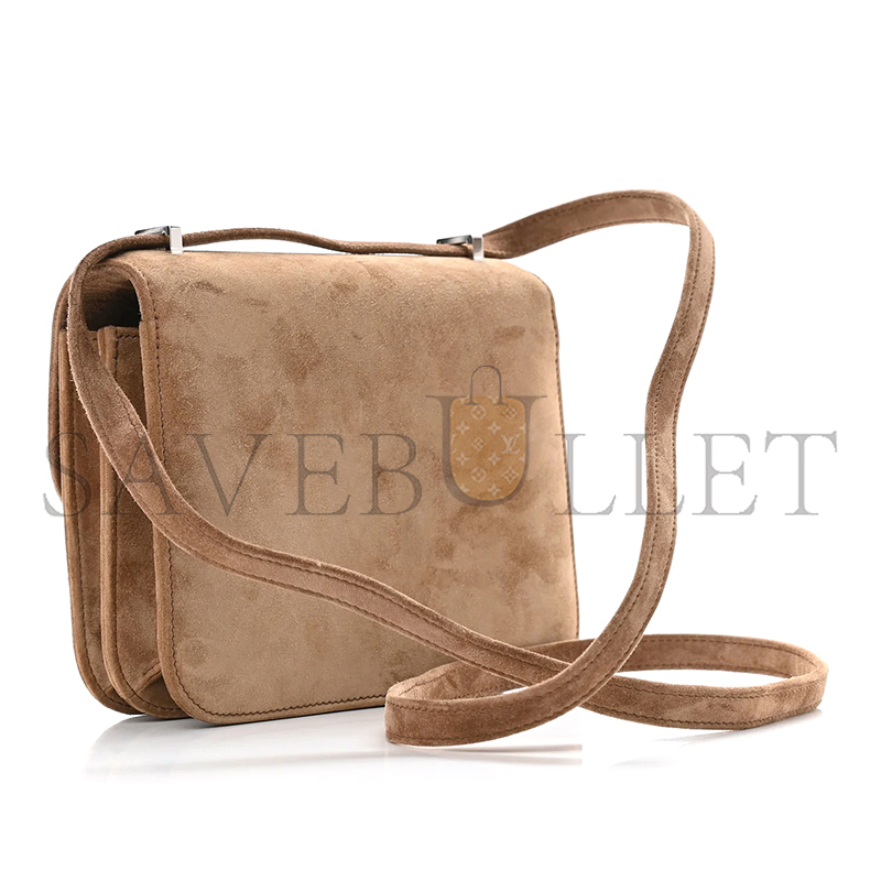 H**me5 master constance 18 marron glace veau doblis suede palladium hardware (18*15*4cm)